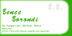 bence borondi business card